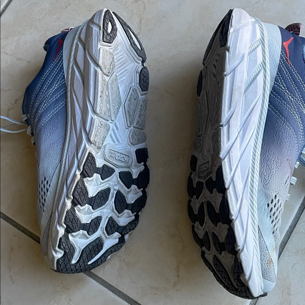 Hoka One One Blue and White Athletic Shoes - Picture 2 of 7